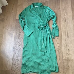 Gibson Latimer Emerald Wrap Dress